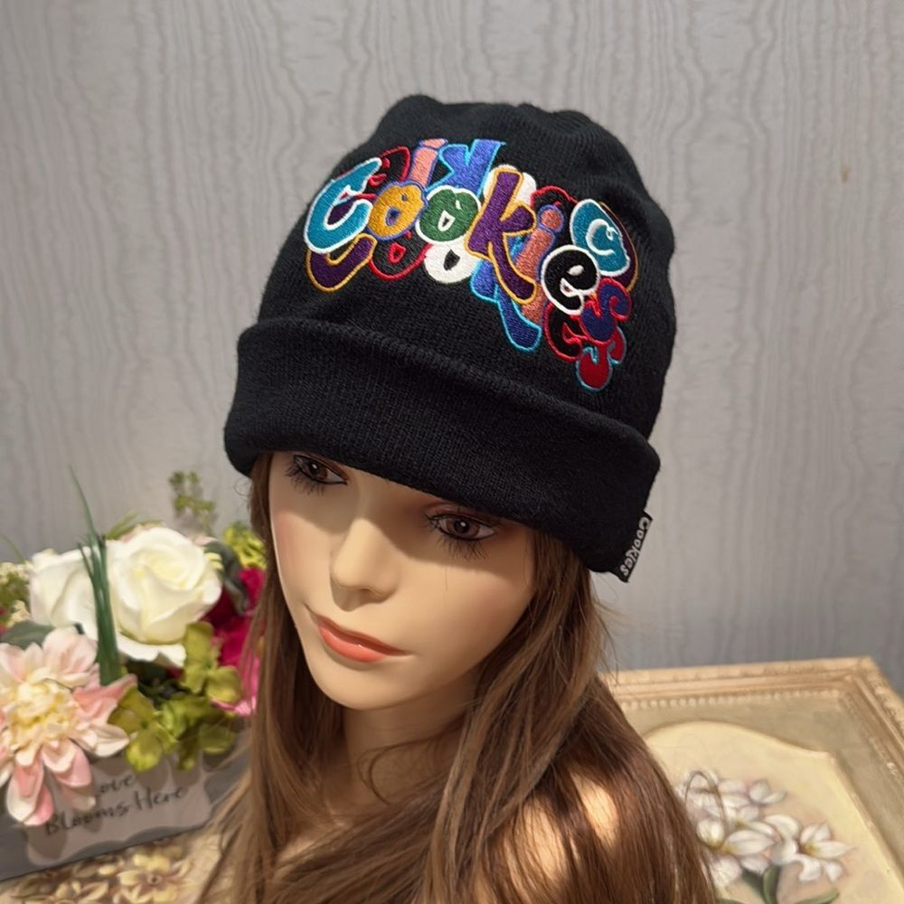 Cookies Infamous Black Knit Beanie Embroidered Unisex